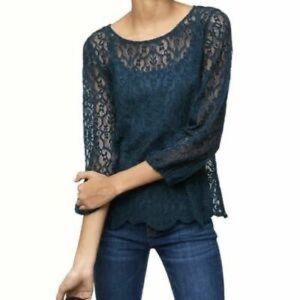 Teal Lace Blouse from the Loft